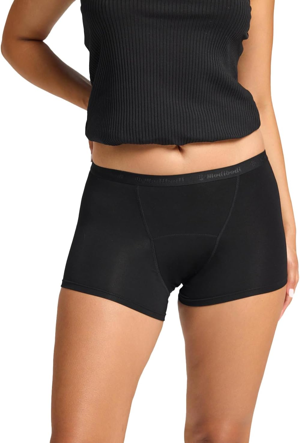Modibodi Classic Black Boyshort Period Pants - Women&rsquo;S Leak Proof Underwear - Moderate Flow 30ML-12/M