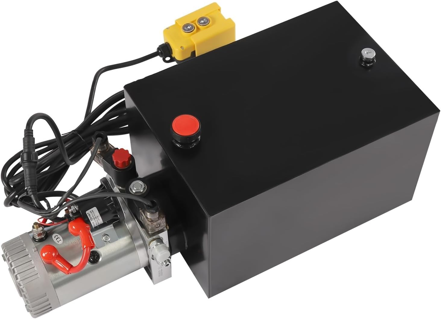 Double Acting Hydraulic Power Unit, 6/8/10 Quart Dump Trailer Hydraulic Pump DC 12V, with Metal Oil Reservoir Power Unit, for Dump Trailer Car Lifting, Remotely Controlled(8 Quart) image number 4