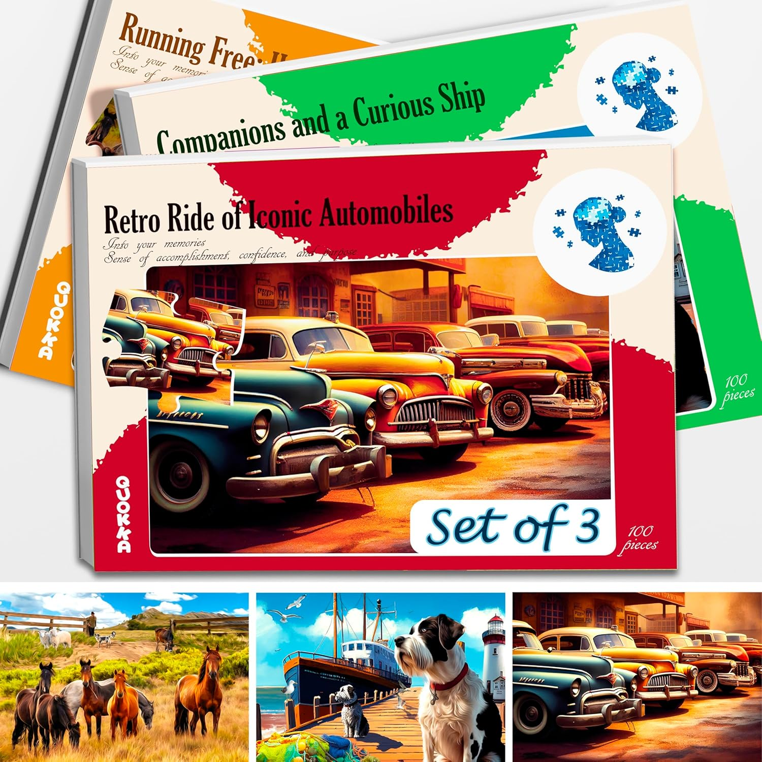 QUOKKA 63 Pieces Dementia Railway Puzzles for Elderly