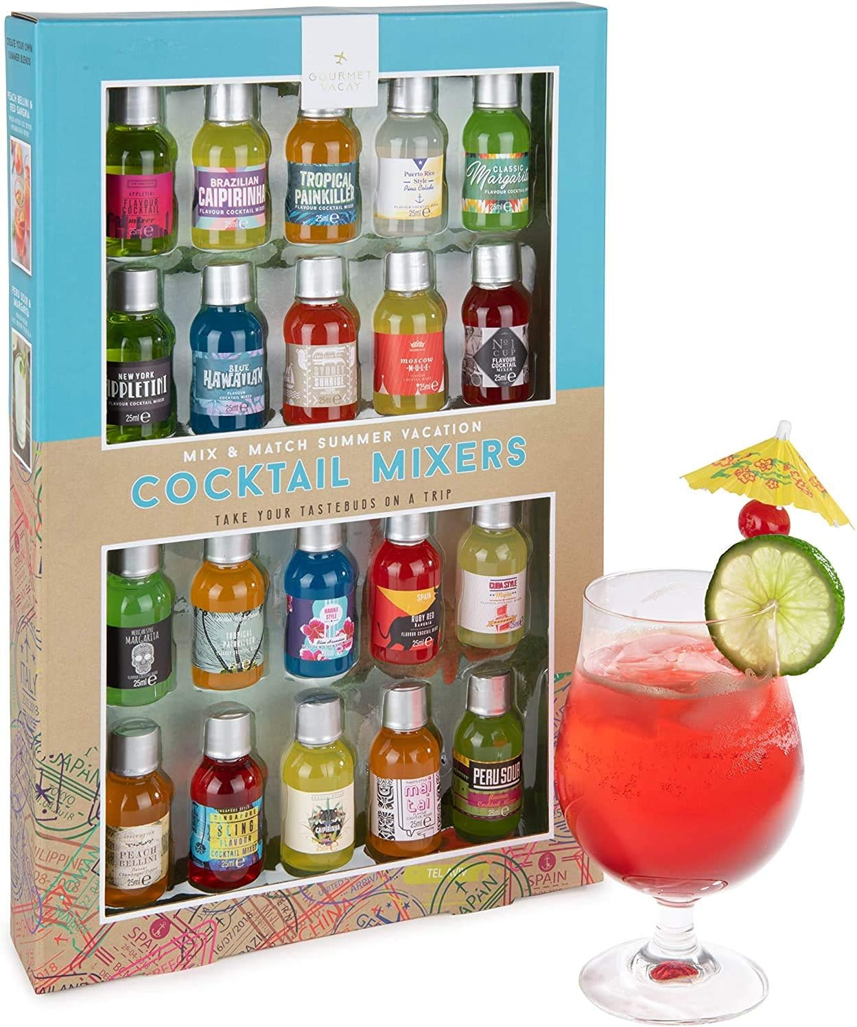 Thoughtfully Cocktails, Mix and Match Mini Sampler Cocktail Mixer Set, Vegan and Vegetarian, Tropical and Classic, Set of 20 (Contains NO Alcohol) image number 5