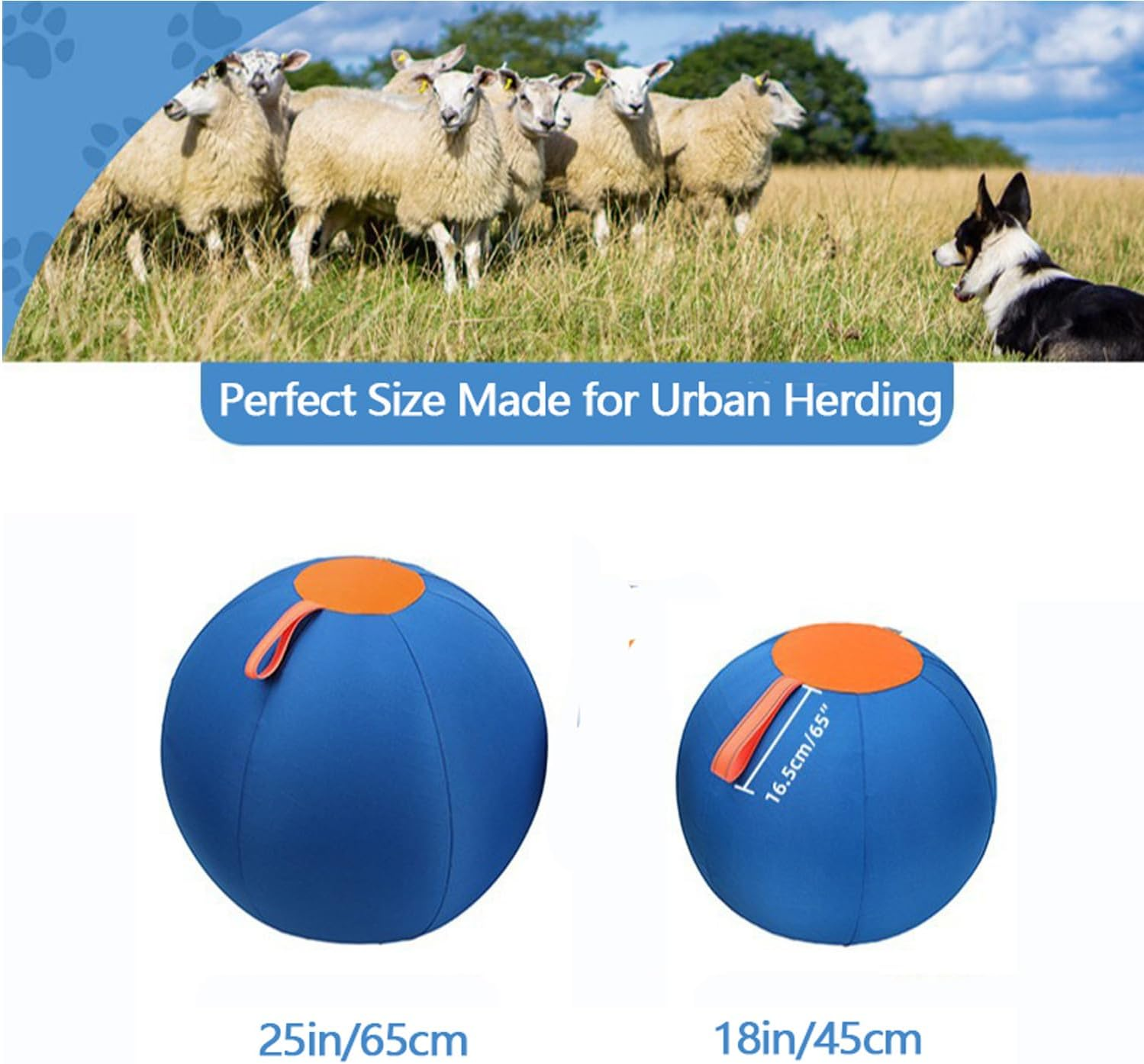 Herding Ball for Dogs &ndash; Durable Dog Toy Agility Equipment for Australian Shepherds, Cattle, Border Collies, and Large Dog Breeds, Outdoor Dog Toys (25 In) image number 2