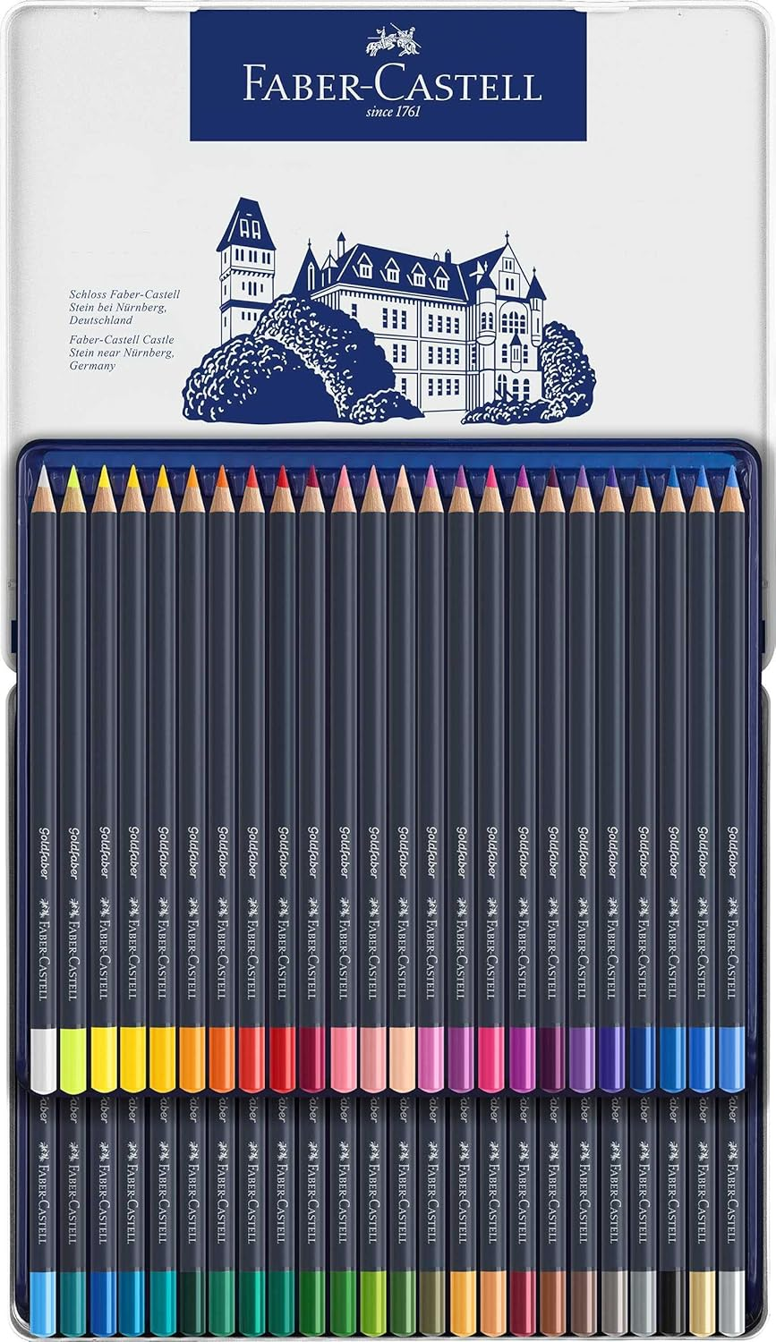 Faber-Castell Vibrant Goldfaber Color Pencils, Assorted &ndash; Tin of 48, (18-114748) image number 3