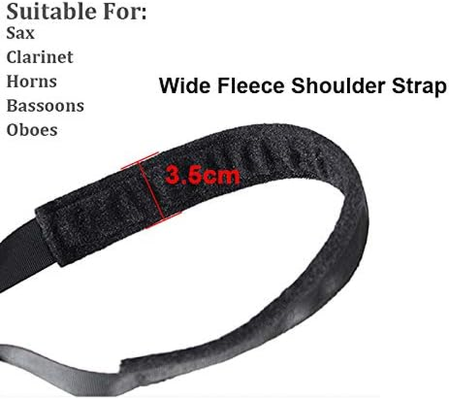 Morneve Saxophone Neck Strap Soft Padded Sax Strap for Alto Tenor Saxophone Baritone Soprano Clarinet Horn Music Thick Swivel Sheepskin Suede Villus Snap Hook Men Women Kids image number 4