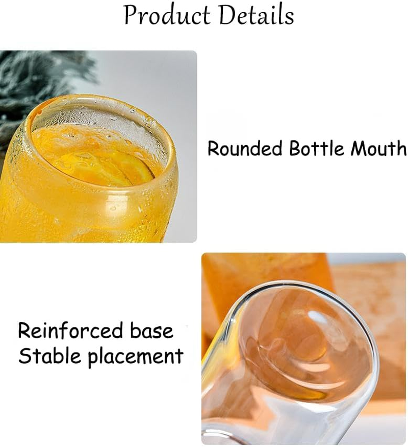 Drinking Glasses with Bamboo Lids and Glass Straws-4Pcs Set 500Ml Glass Cups for Iced Coffee, Bubble Tea, Smoothie, Beer Glass - Dishwasher Safe with 2 Brushes, Ideal for Home Bar & Aesthetic Gift image number 4