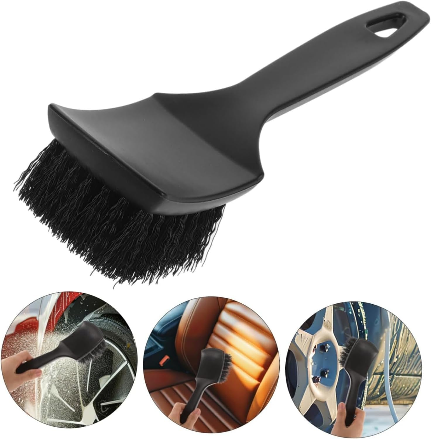 Automotive Cleaning Brush - Tire Brush, Wheel Cleaner, Car Carpet Brush, and Rim Brush for Exterior Washing image number 2