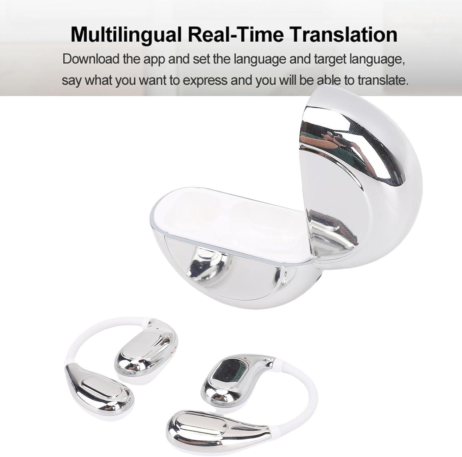 MENDUNER AI Translation Earbuds Real Time, 164 Languages, 6 Translation Modes, Intelligent Touch Control, Noise Canceling, 5H Continue Translating, 48 Hours Charging Case Battery. image number 6