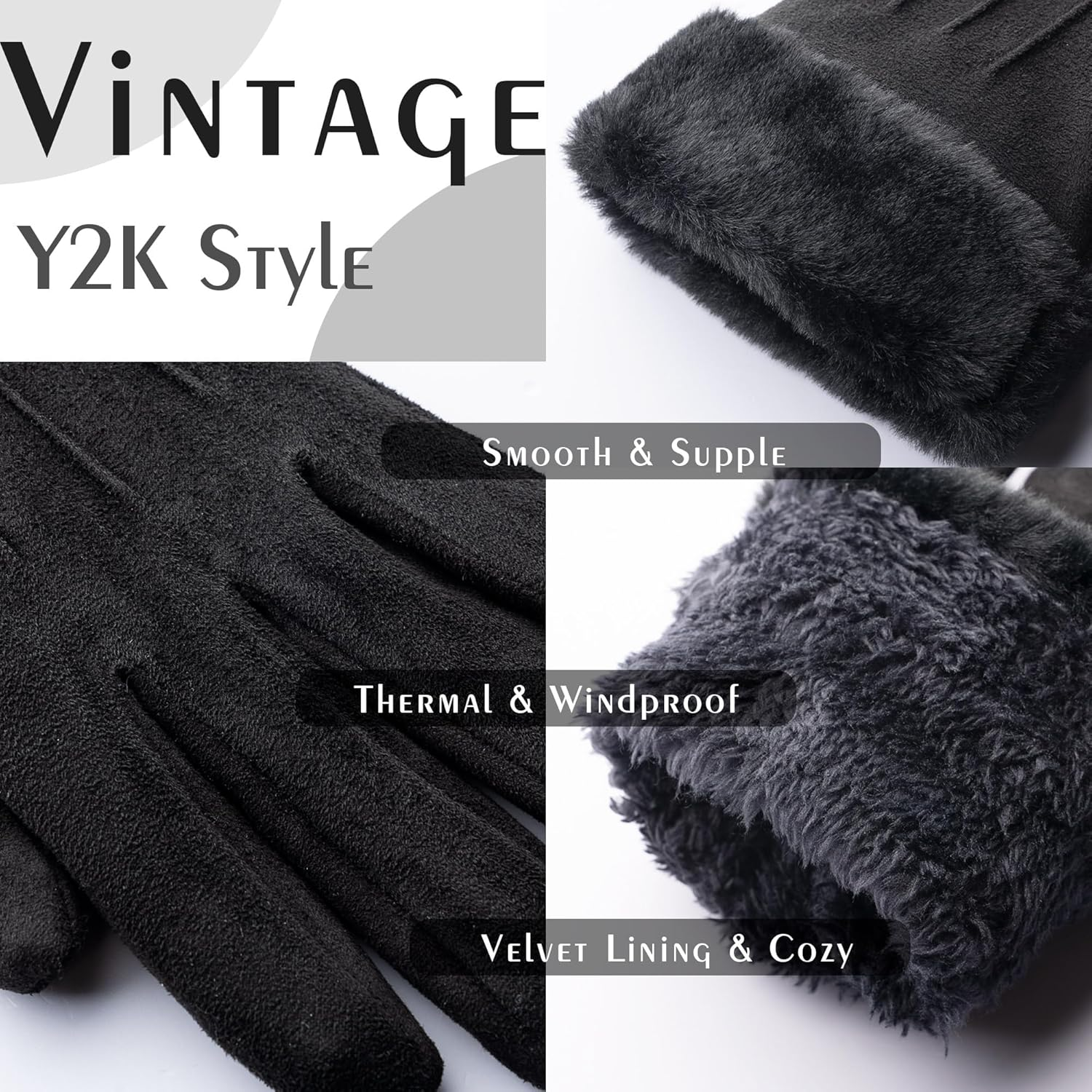 Ottsas Winter Gloves for Women, Touch Screen Cold Weather Thermal Warm Windproof Gloves, Soft Thick Fleece image number 4