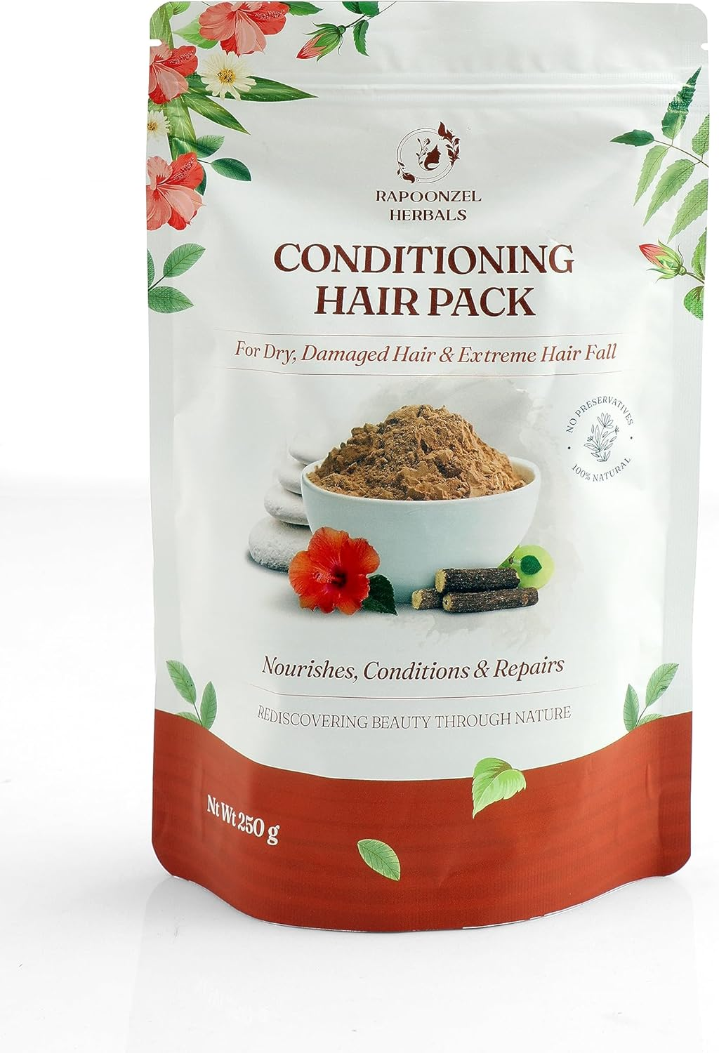 Homemade Organic Deep Conditioning Hair Mask - 90G, Herbal Solution for Dry & Frizzy Damaged Hair with Mixture of Vital Herbs Hibiscus, Mahabringaraj, Curry Leaves, Neem, Amla from Rapoonzel Herbals image number 1