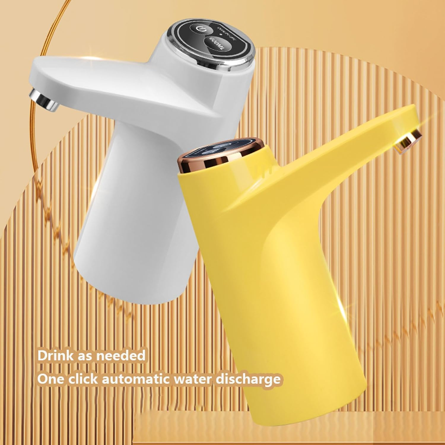 Water Dispenser for 5 Gallon Bottle,600Ml Quantitative Water Pump,Portable USB Charging Electric Bottle Pump,2-5 Gallon Kettle Suitable for Home Kitchen, Office, Camping,Outdoor (Yellow) image number 1