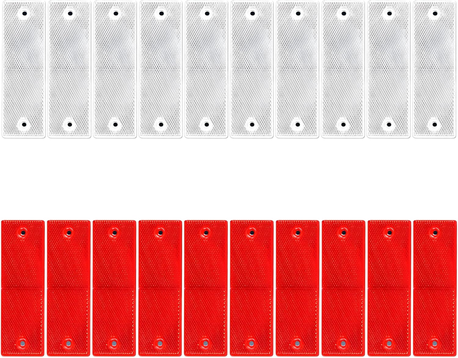 20 Pcs High Visibility Self-Adhesive Driveway Reflectors - Red/White Safety Stickers for Driveway, Garage & Trailers, Easy to Install, Weatherproof Night Road Safety image number 6