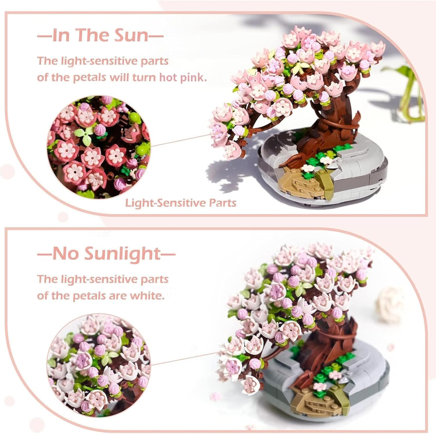 Cherry Blossom Bonsai Tree Building Set &ndash; 426Pcs Botanical Mini Model Kit, Flowers Sakura Botanical Mini Building Kit, Collection Toys Gifts image number 4