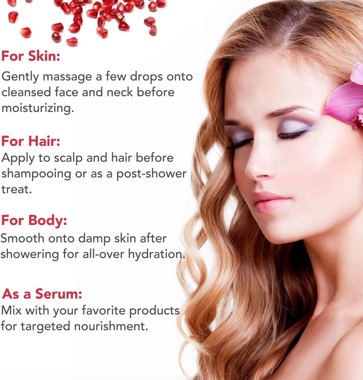 Pomegranate Seed Oil &ndash; Cold Pressed & Natural | Plant-Based Skincare & Scalp Moisturizer | Lightweight Botanical Oil for Hair & Skin &ndash; 60Ml image number 6