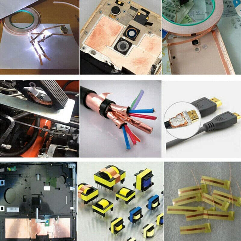 Double-Sided Copper Foil Tape - 10M X 50MM Conductive EMI Shielding Tape for Electrical Repairs, Guitar Shielding, Paper Circuits, and Crafts image number 4