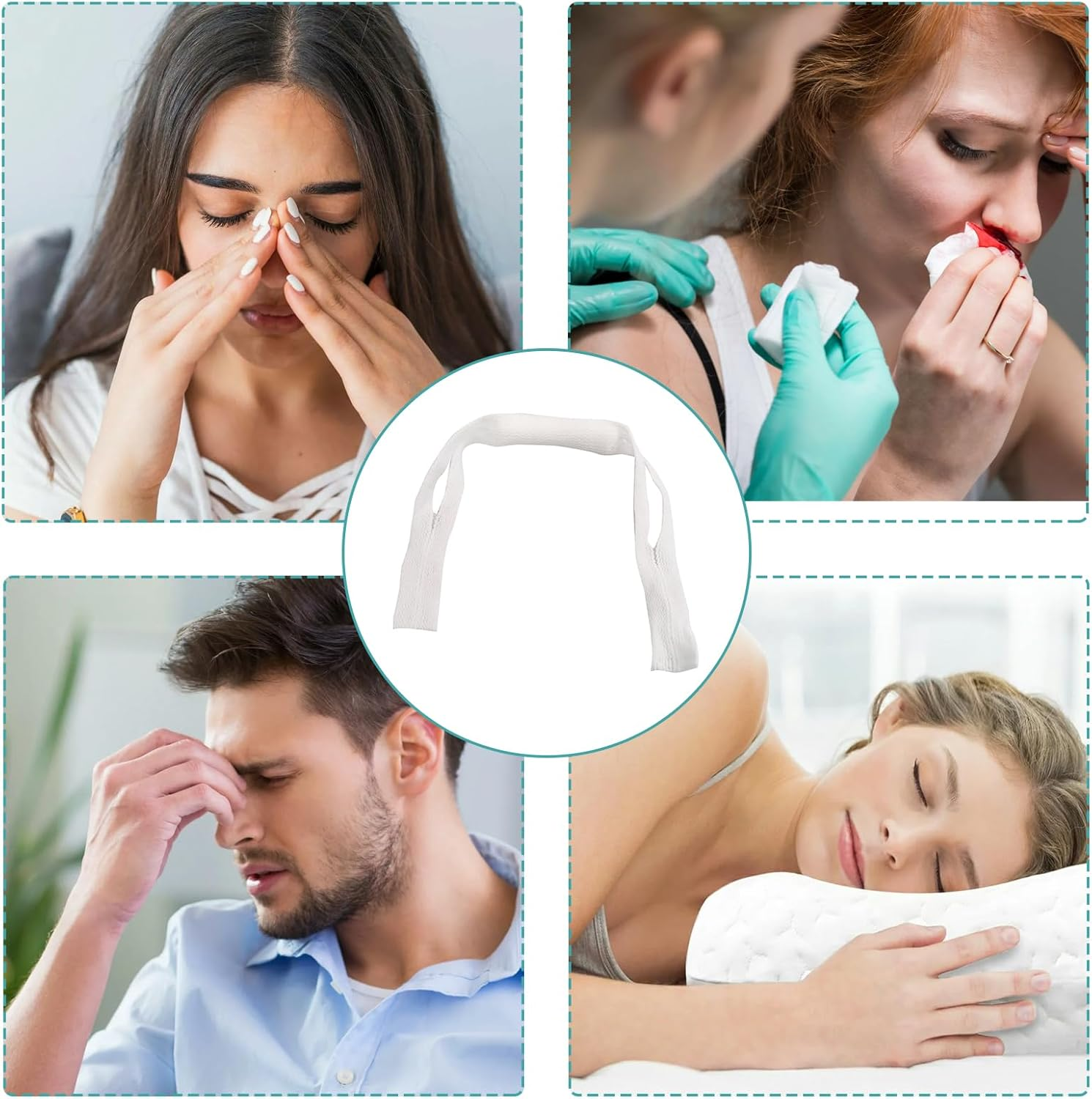 Elastic Nose Bandage,External Nasal Bandage Dressing Holder with High Absorption Capacity for Nose,Nose Surgery Elastic Bandage Dressing Holder for Postoperation,White (10) image number 1