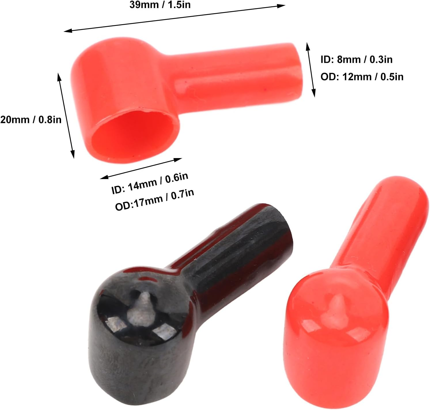 12Pcs Battery Terminal Cable Lug Cover Cap, Insulating Boot Set, Easy Installation, Long Lasting Use, Includes 6 Red 6 Black, for Almost Any Application and Vehicle image number 4