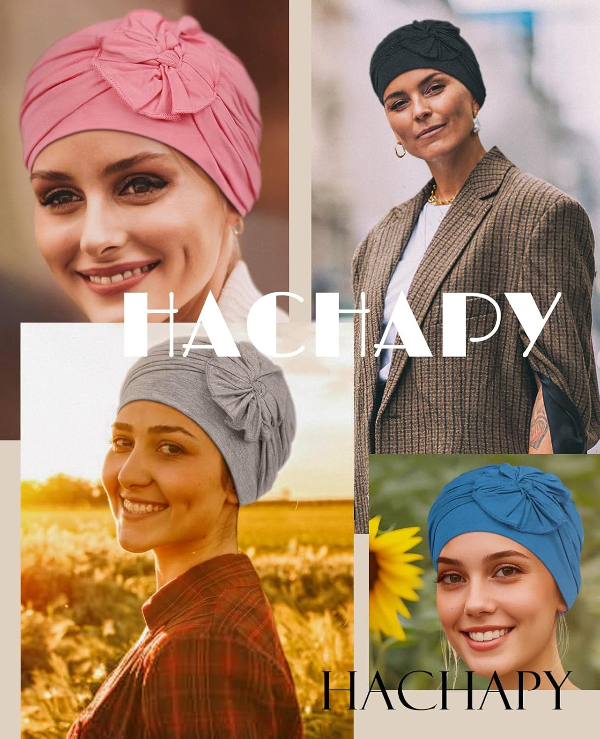 Chemo Headwear for Women Cancer Patients Lightweight Head Coverings for Hair Loss Seasonal - Blue Blue image number 4