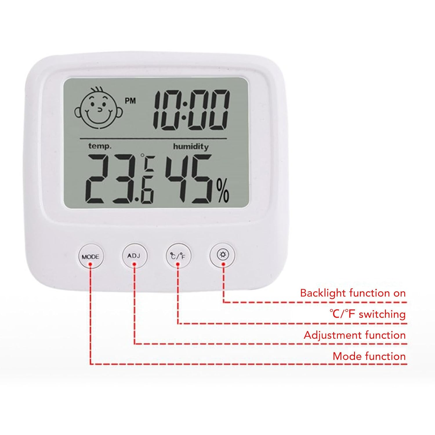 Digital Hygrometer Indoor Thermometer with Backlight Alarm Function Digital Clock Wireless Weather Station with Backlight Alarm Function, Accurate Room Temperature Monitor for Nursery Hygrometers image number 3