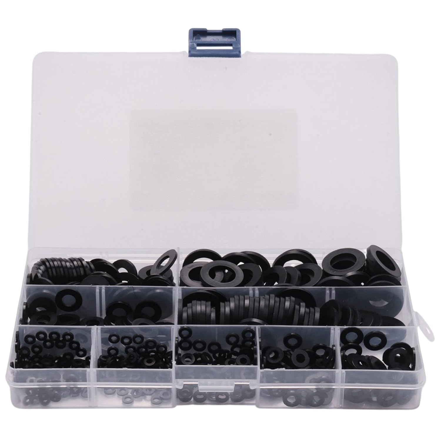 Spacesea 600Pcs Black Nylon Flat Washer Assortment Kit for M2 M2.5 M3 M5 M6 M8 M10 Plain Repair Washer Furniture Gasket Kit image number 3