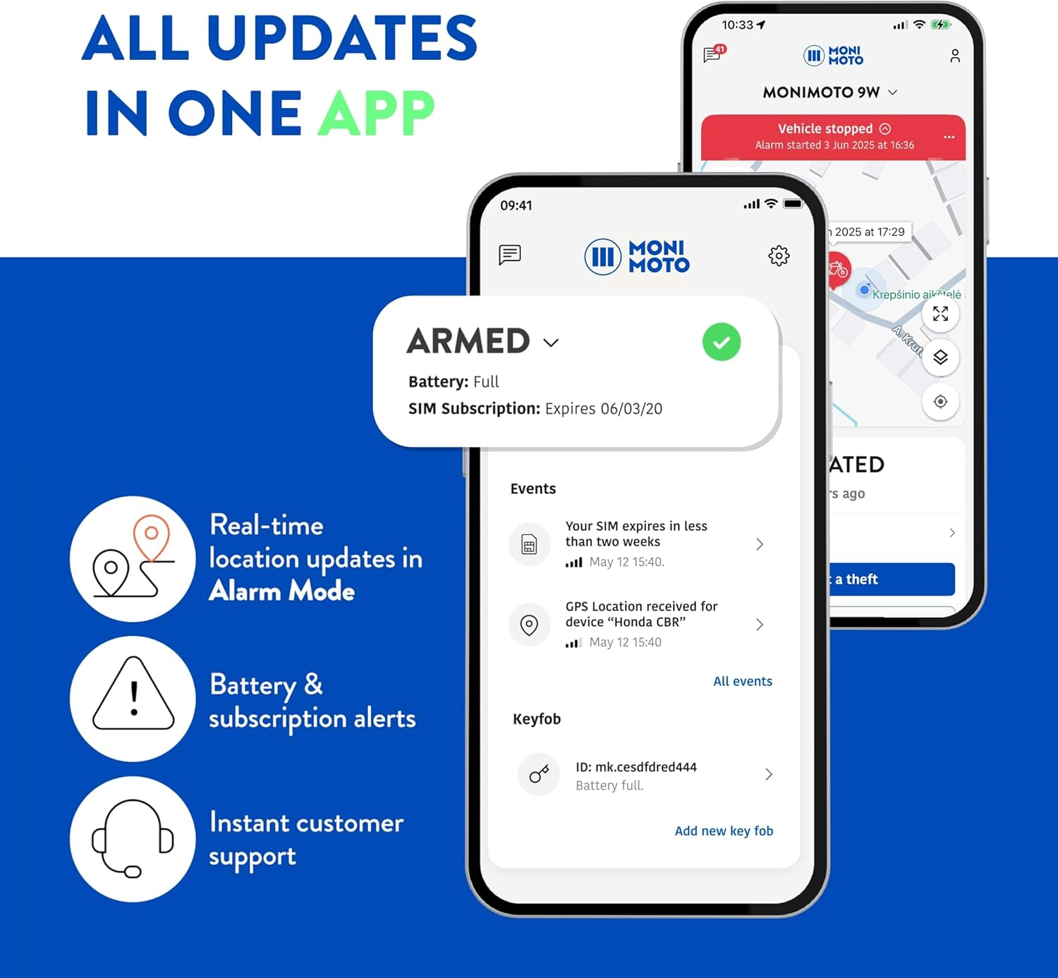 Monimoto 7 (2022) plus 3 Edition Motorcycle Tracker and Alarm with DIY Installation, No Wiring Required - Smart Motorcycle GPS Tracker - GPS Tracker for Vehicles, Scooters, Quad Bike Atvs image number 6