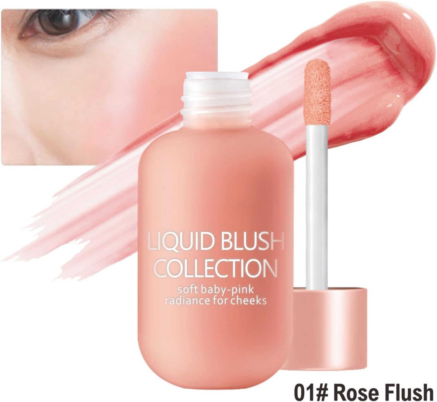 Yhong Cream Blush 12G Soft Matte Finish Liquid Blush Makeup Long Lasting Cheek Color for Daily Wear Rose Flush One Size image number 3
