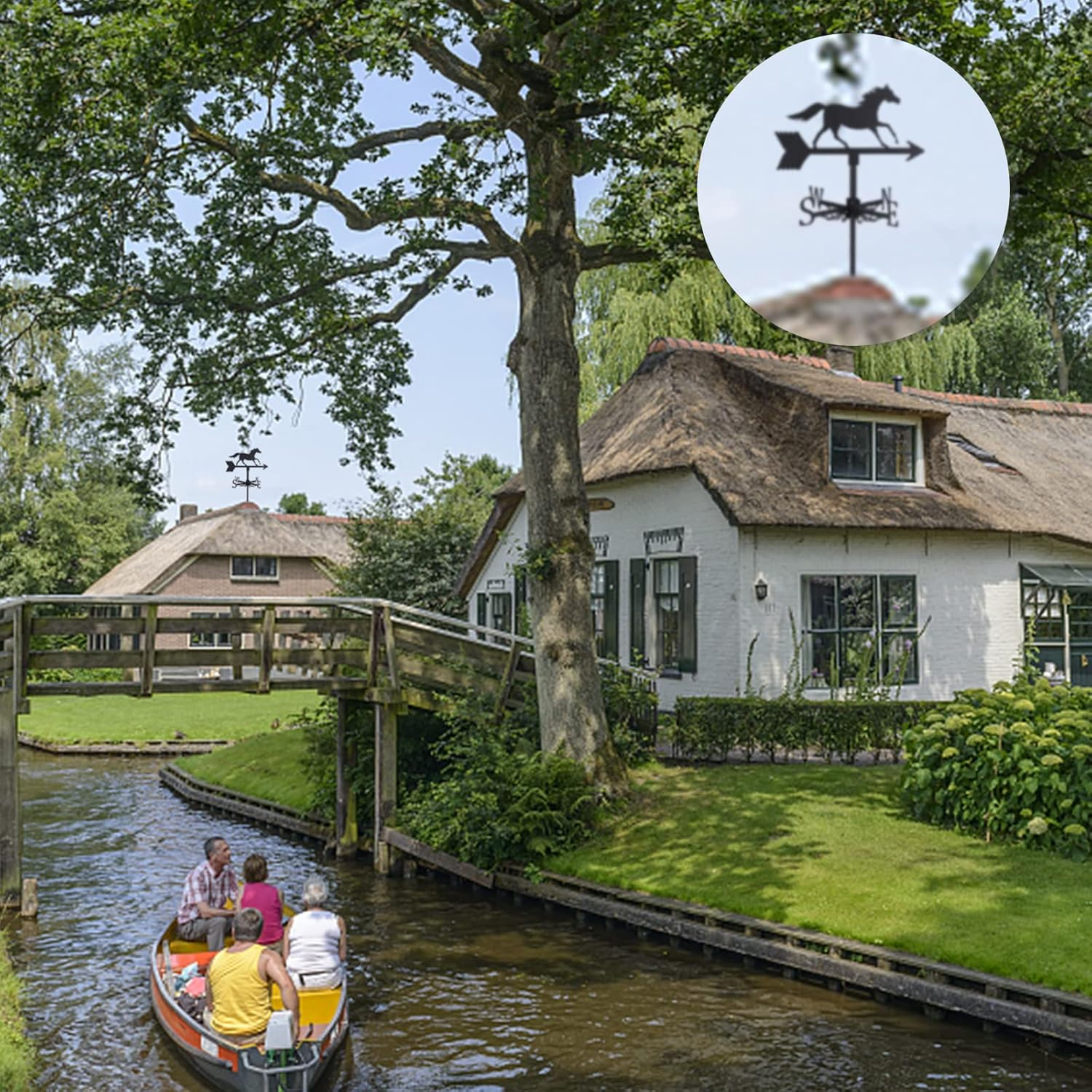 SUPERDANT Galloping Horse Weather Vane Ornament Wind Vane Weather Vane Personalised Metal Weathervane for Garden Decoration Farmhouse Roof Decorative Outdoor Garden Wind Measuring Tool - Fighter image number 3