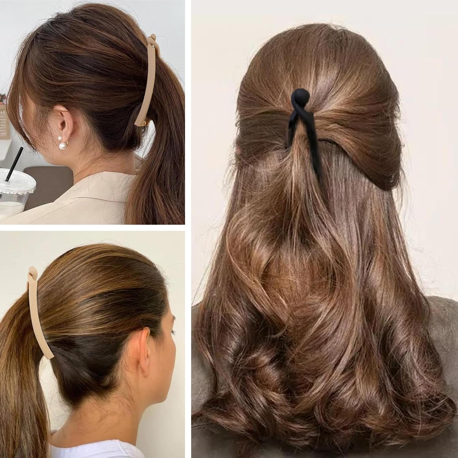 4Pcs Banana Clips Hair,Strong Ponytail Claw Clips for Women and Girls&rsquo; Hair Accessories, Non Slip Banana Barrettes Strong Hold Hair Fish Hair Accessories Banana Hair Claw Clip image number 4