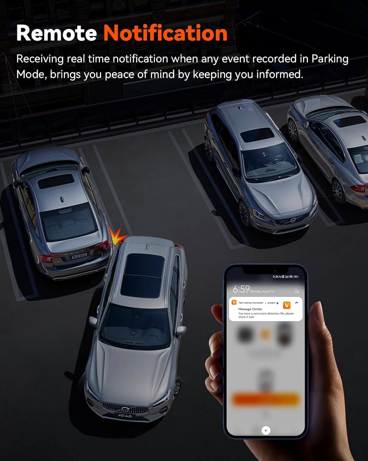 Vantrue LTE Module for E1 Pro, S1 Pro, N2X E360 Dash Cam with Remote Live View, Geofencing & Alert, Incident Notification, Vehicle Location Track, 2G Cloud Storage, Remote Wake-Up, SD Card Management