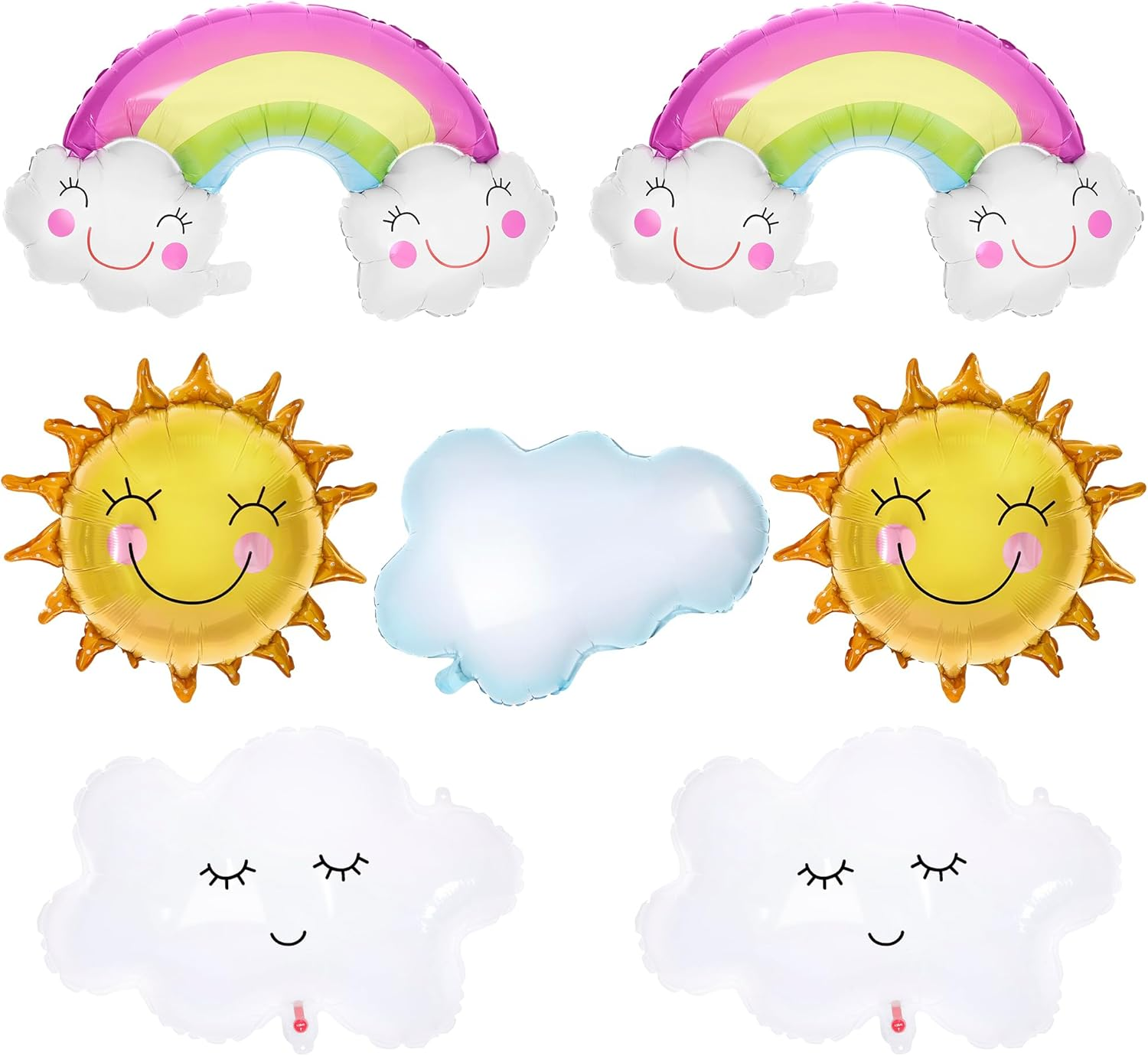 Rainbow 31-Inch Balloon Set - Pack of 7, Includes Sun & Cloud Mylar Balloons for Canticos Birthday Decorations image number 3