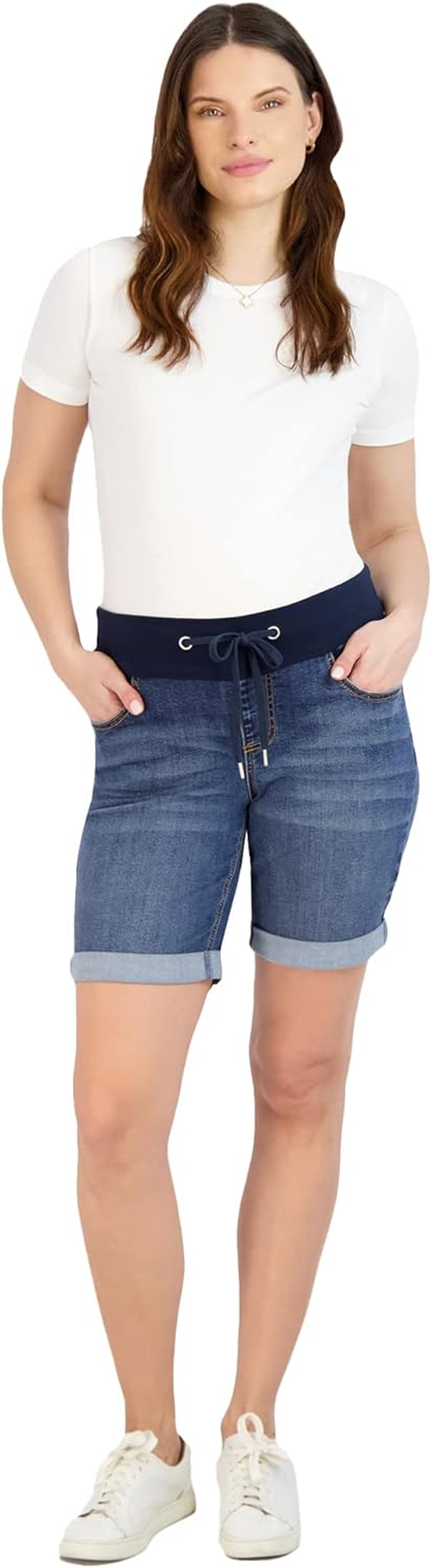 Savi Parker Women'S Maternity Shorts Double Roll Cuff - Mom Comfy Activewear, Pregnancy Clothes for Summer, BCI Certified image number 1