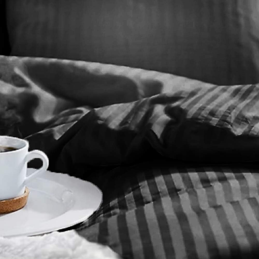 Luxor Linen Dreamfields 1000TC Ultra Soft Microfibre Quilt Cover Set (Quilt Cover, Two Pillowcase), Black, Queen