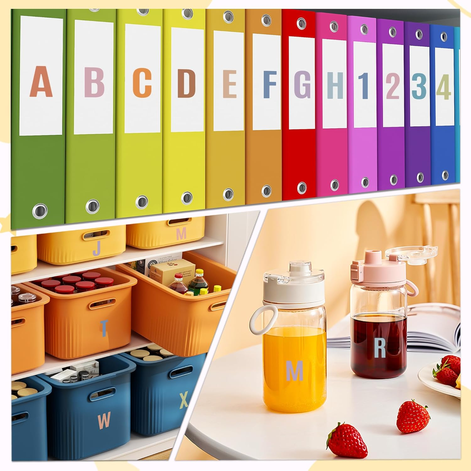 1470 Letter Stickers 15 Sheets Alphabet Stickers Number Small 1 Inch Vinyl Self-Adhesive Stick on Letters for Scrapbooking Water Bottles Cup DIY Crafts Sign Labels Notebook Mailbox (15, Multicolor) image number 4