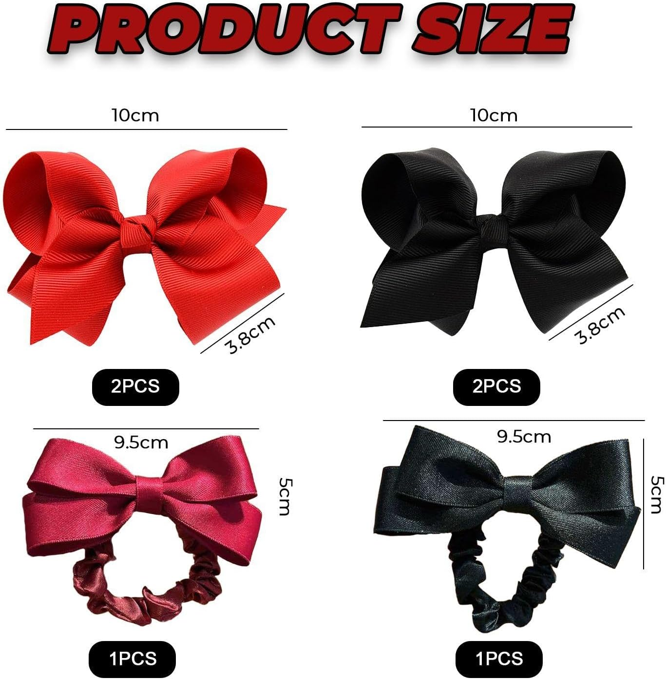 2 Pairs Butterfly Clip Hair Clips with 1 Pair Butterfly Clip Hair Ties, Cute Hair Bobbles for Kids, Cute Hair Clips for Girls, Pony Clips, Bow Crocodile Clips image number 1