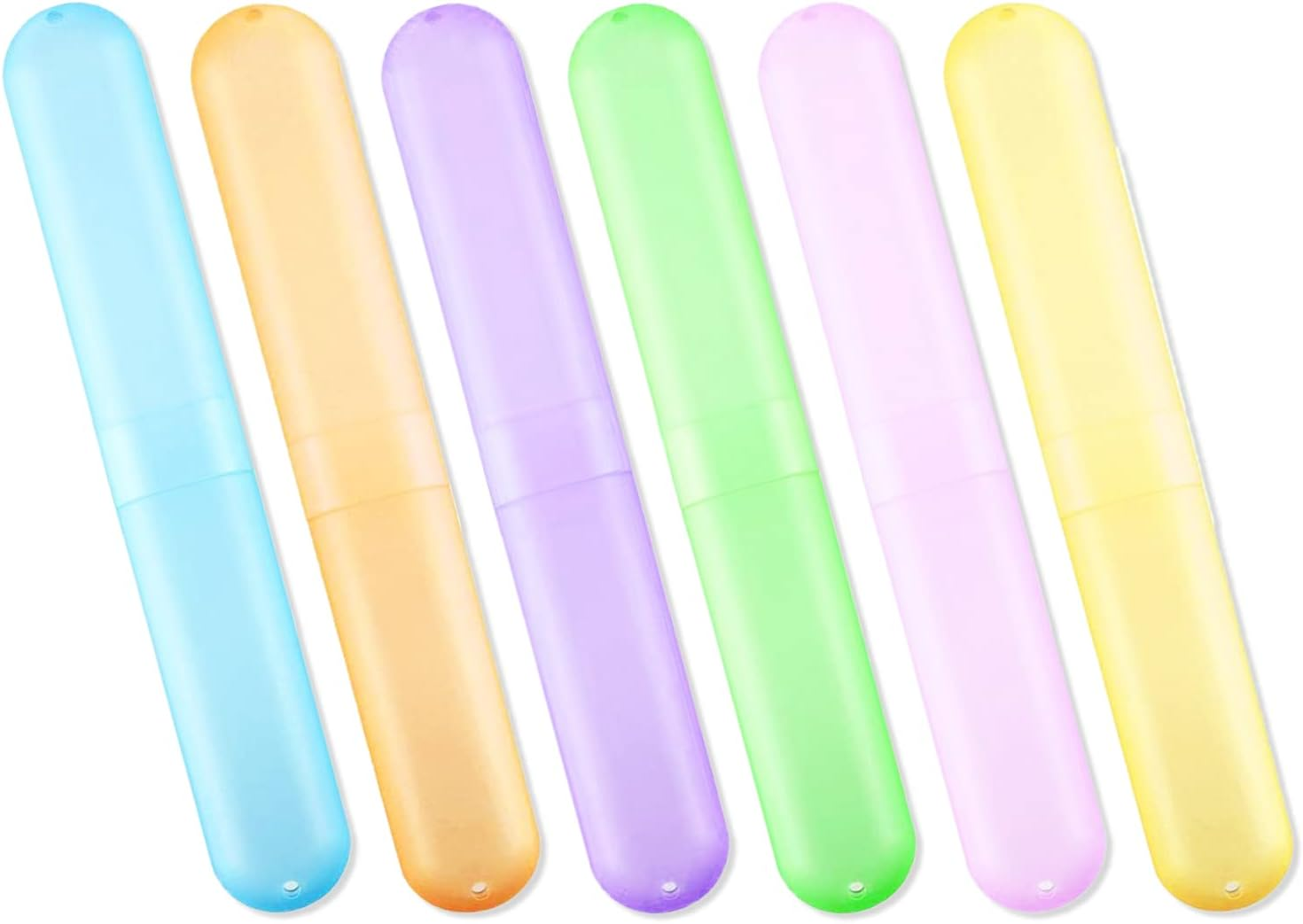 Travel Toothbrush Case, 6 Pcs Toothbrush Dust Cover Storage Box Toothbrushes Holder for Travel, Storage, Camping (6 Colors) image number 5
