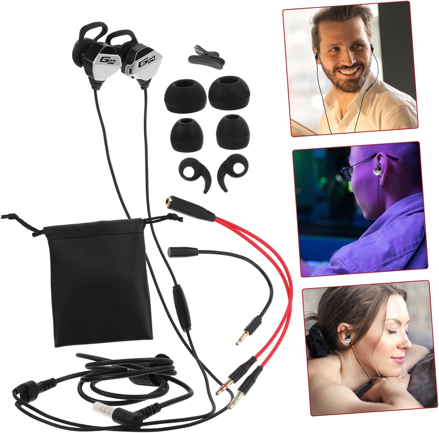 SHOWERORO 1 Set Comfortable Gaming Earphone Multi Use Earbuds with Mic for Computer and Mobile Games High Stereo Sound Suitable for Gamers image number 6