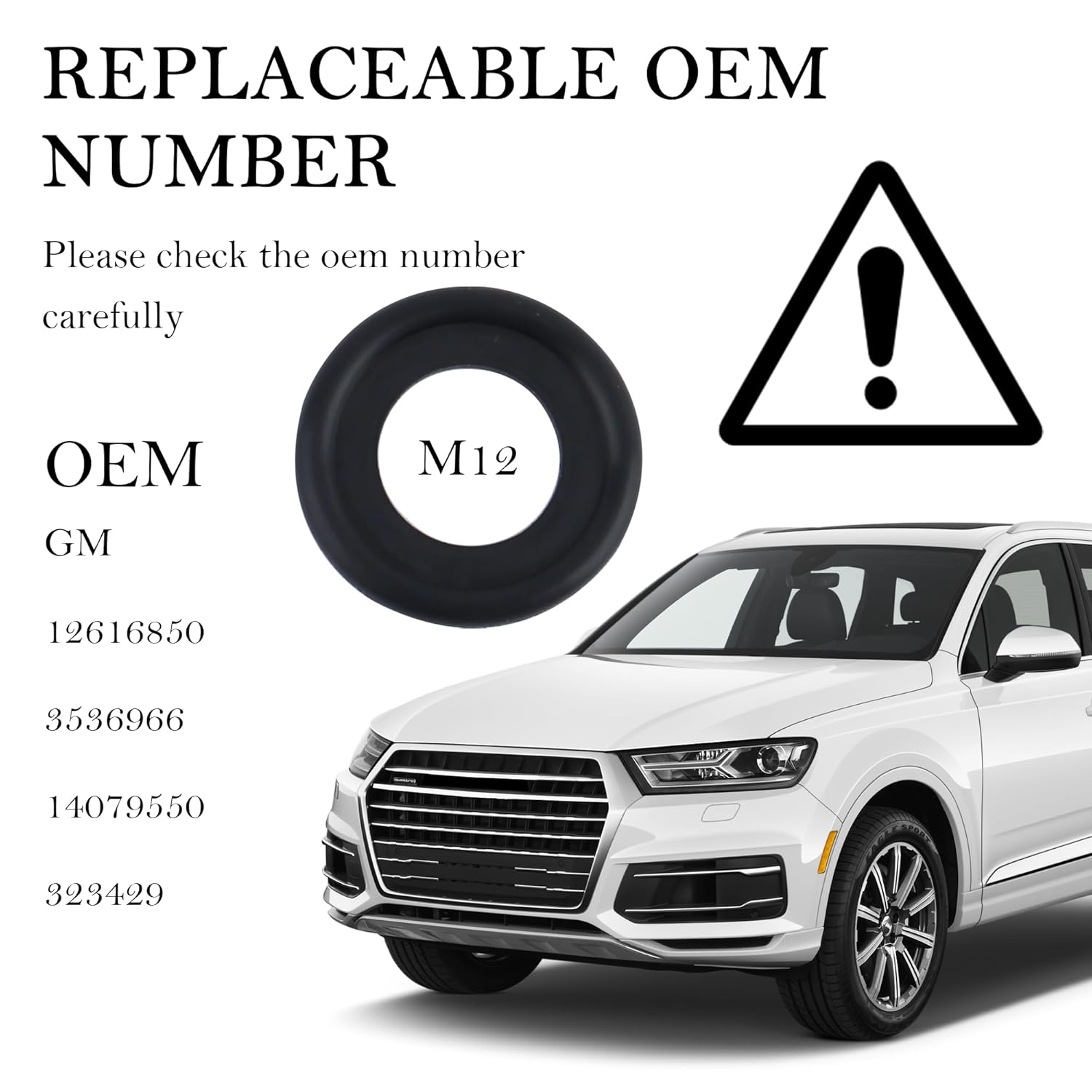 10PCS Oil Drain Plug Gasket Replace Oem#12616850,Sealability M12 Oil Drain Plug Washer Reduced Oil Leakage,Securely Oil Plug Gasket Compatible with Buick Cadillac GMC Chevrolet (M12) image number 6