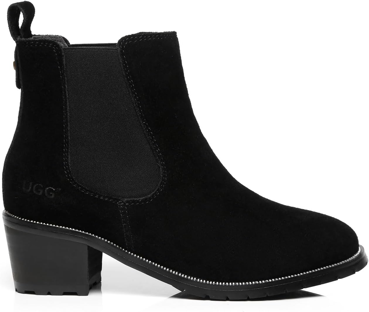UGG AUSTRALIAN SHEPHERD AUSTRALIAN SHEPHERD&reg; UGG Women Sheepskin Wool Block Heel Chelsea Boots Sylvia