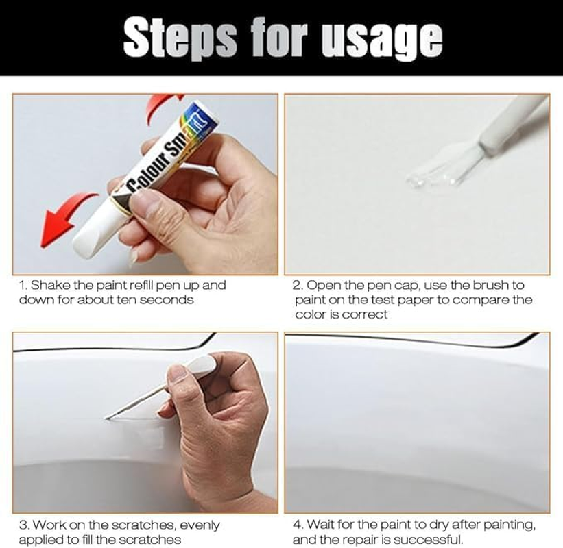 Car Scratch Remover Pen, 2025 New 2 in 1 Car Paint Scratch Repair, Upgrade Cars Scratch Remover Paste, Effective Scratch Repair Pen for Cars, Automotive Scratches Paint Pen (Gray) - Gray image number 2