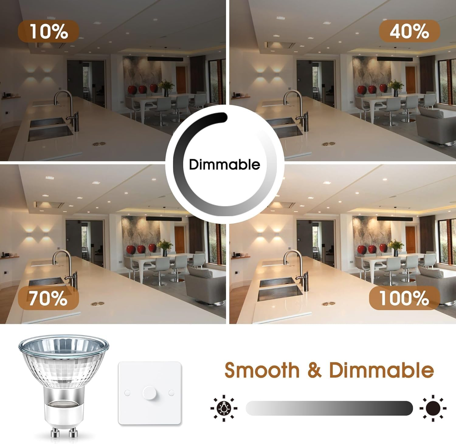 Halogen Light Bulbs 2 Pin, 6 Pack GU10 Bulb 50W 230V, GU10 Dimmable Warm White for Wax Warmer, Spot, Track Light, Candle Warmer [Energy Class G] image number 4