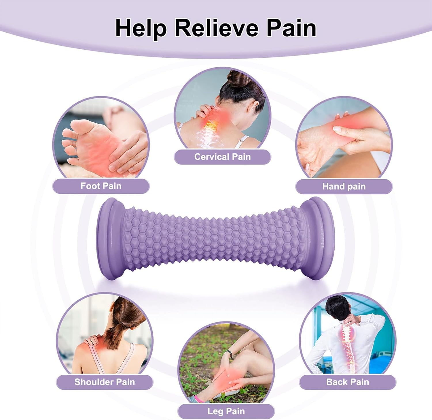 Foot Massage Roller for Plantar Fasciitis, Foot Massager for Pain Relief, Heel Spurs, Arch Pain, Portable Massage Therapy Tool to Improve Circulation for Home, Office, Travel