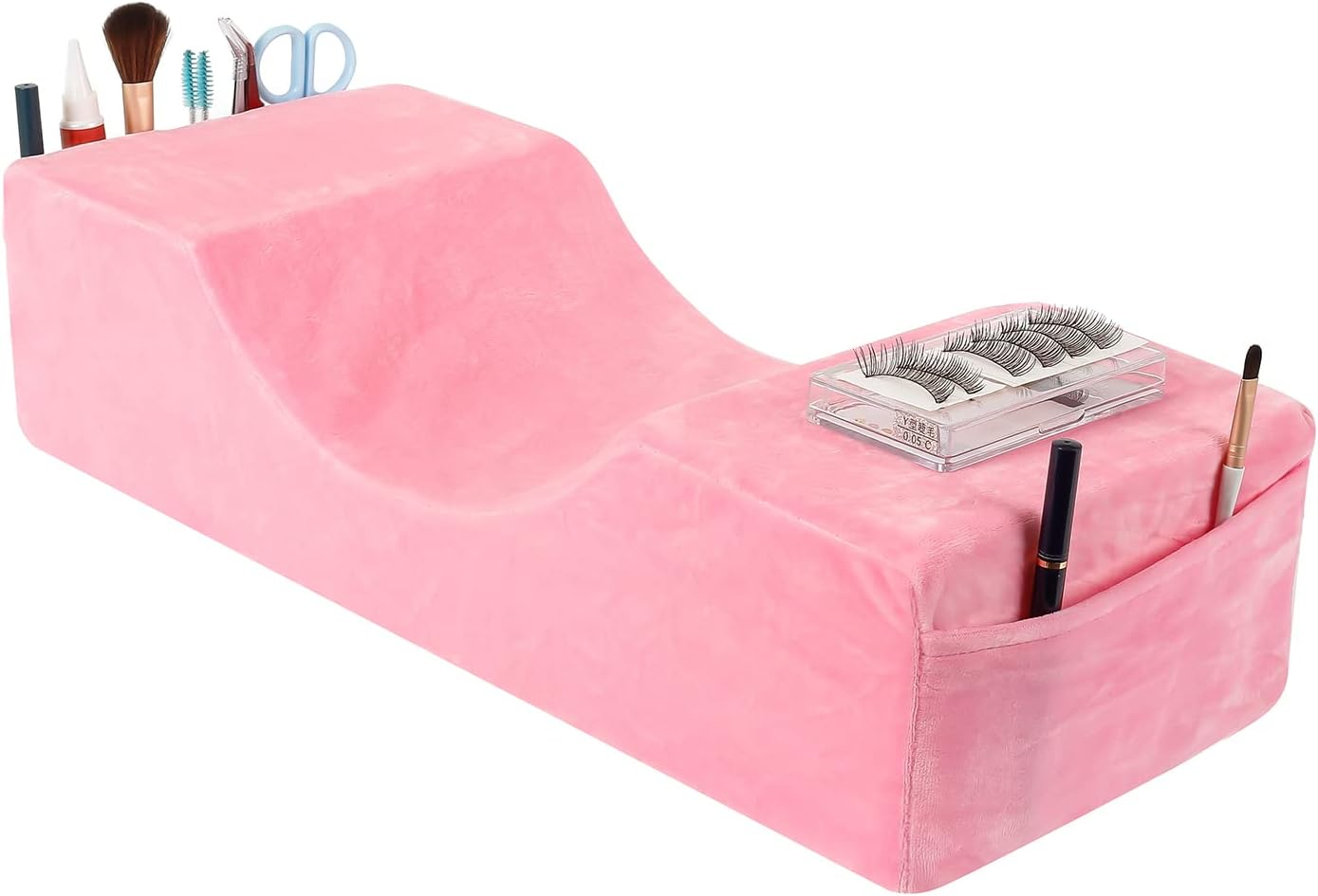 Lash Pillow for Lash Extensions,Memory Foam Neck Pillow Eyelash Extension Ergonomic Back Sleeping Contour Pillow,Travel Pillow (Black)