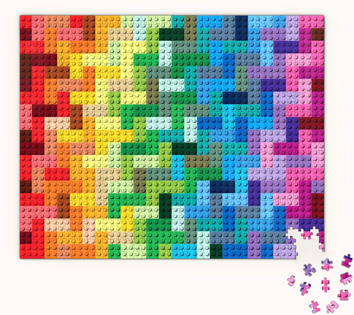 Chronicle Books Rainbow Bricks 1000 Piece Puzzle image number 5