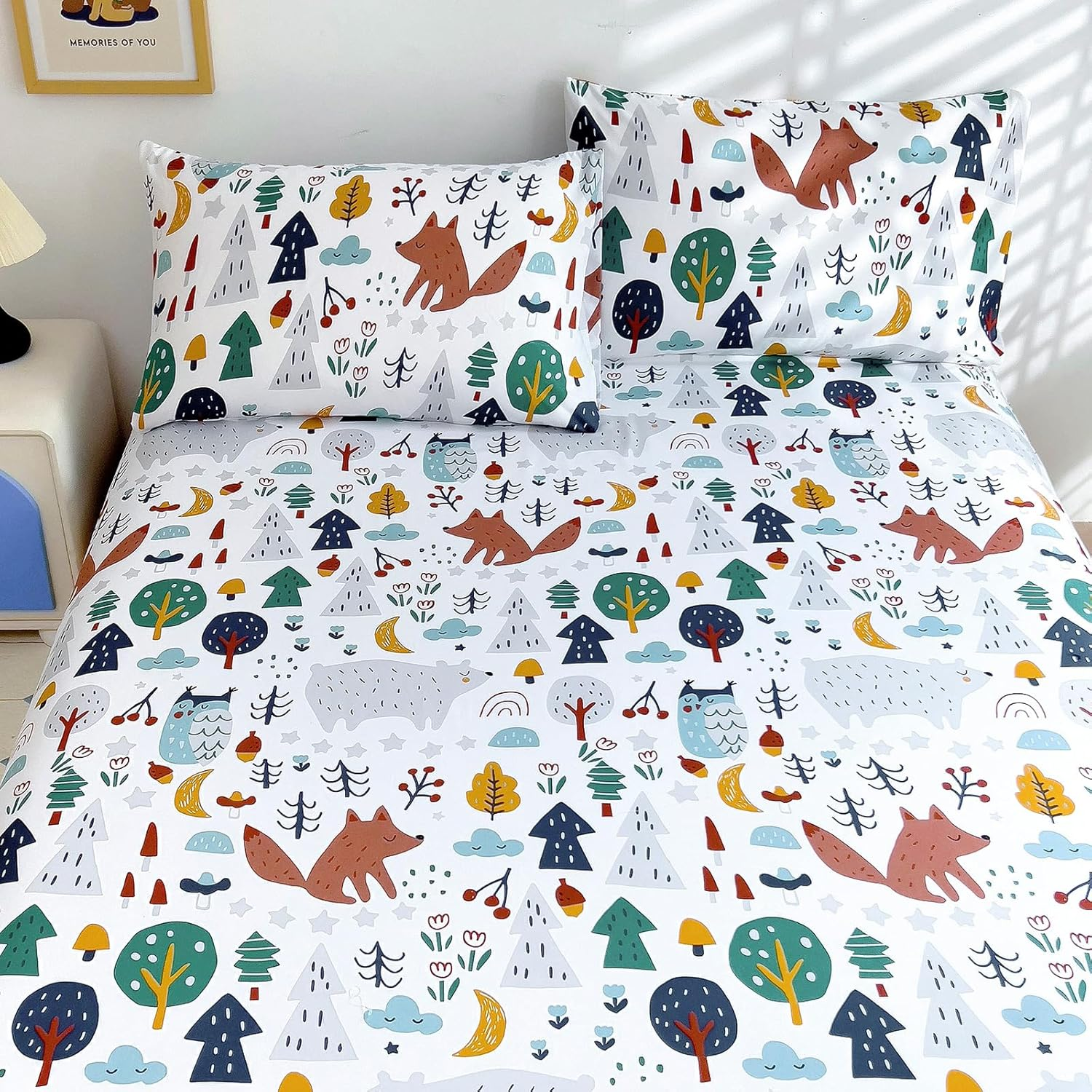 Homilay Kids Queen Sheet Sets - 4 Piece Space Rocket Bedding for Boys, Girls & Teens - Soft, Breathable Microfiber, Deep Pockets, Wrinkle-Free, Cozy Toddler Bed Sheets