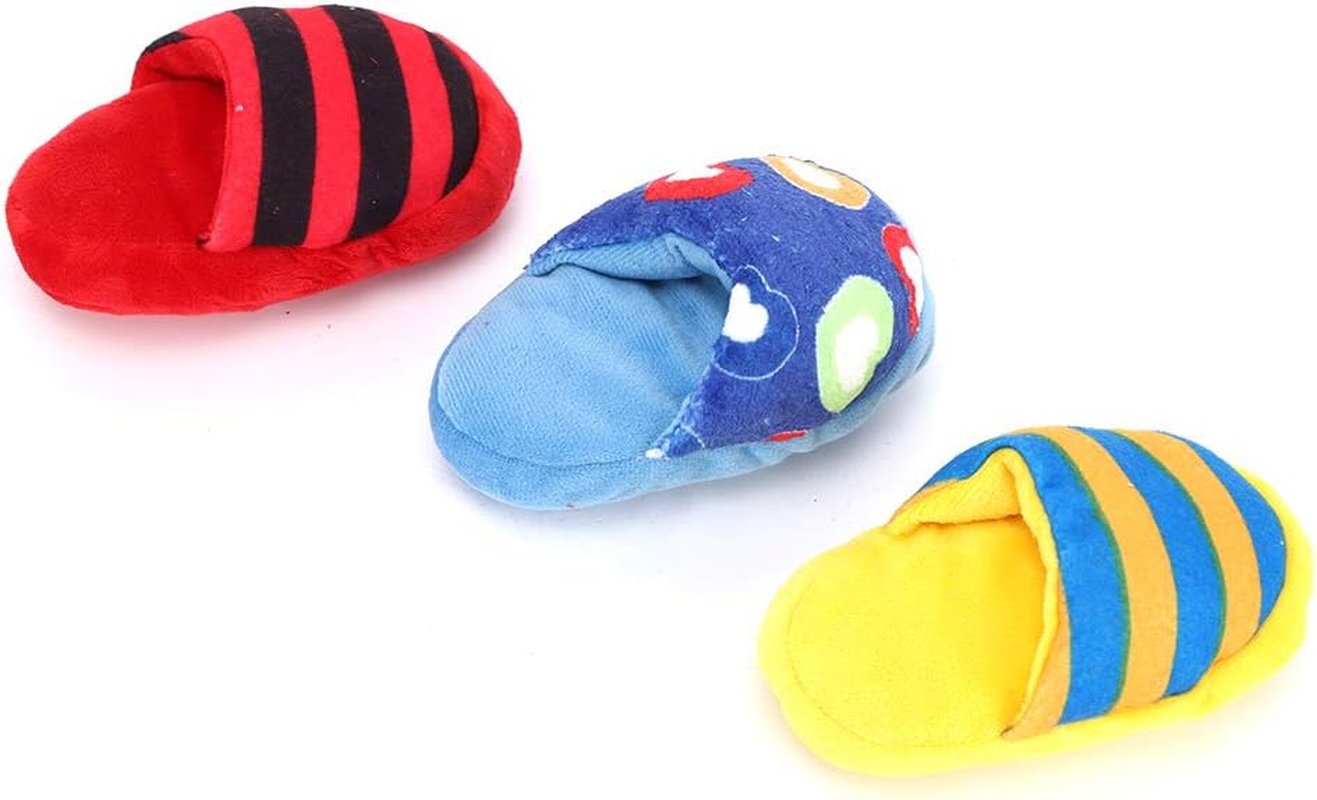 EVTSCAN 3Pcs Dogs Chew Toys, Slipper Shape Sounding Teeth Cleaning Protection Chewing Biting Interactive Training Toy, Pet Supplies