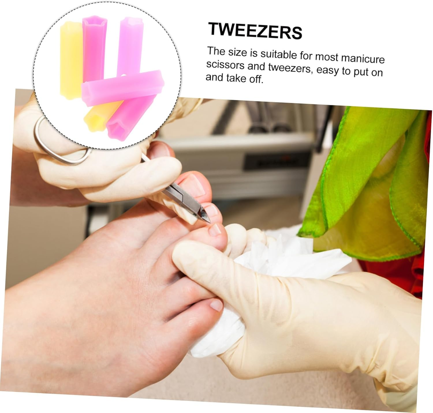 ARTSEWPLY 3Pairs Manicure Scissors Protective Cover Cuticle Scissor Nipper Sleeves for Home Use image number 5