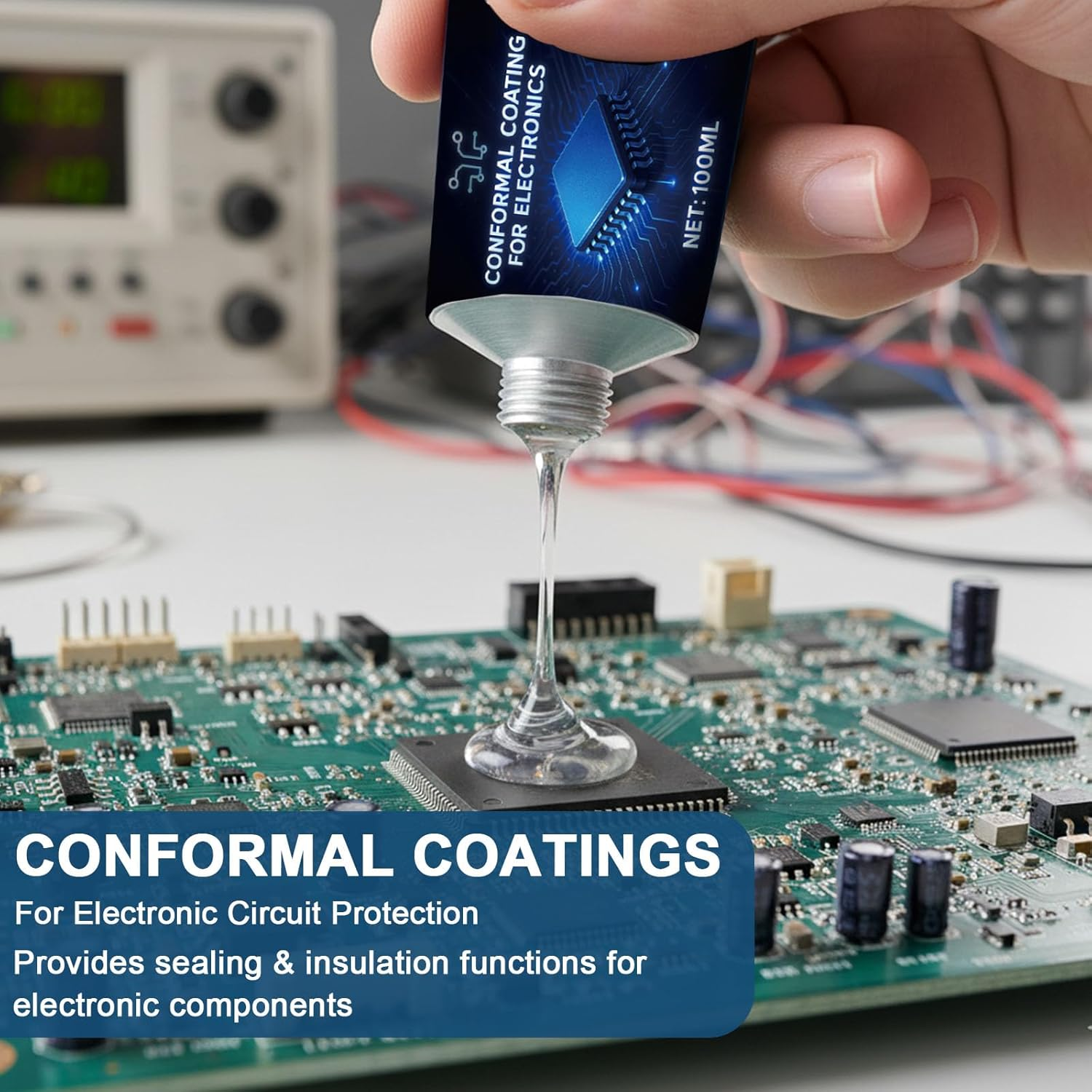 100Ml Conformal Coating for Electronics, Silicone Conformal Coating Insulating Sealant, Waterproof & Heat Resistant, for Circuit Board and Component Protection image number 6