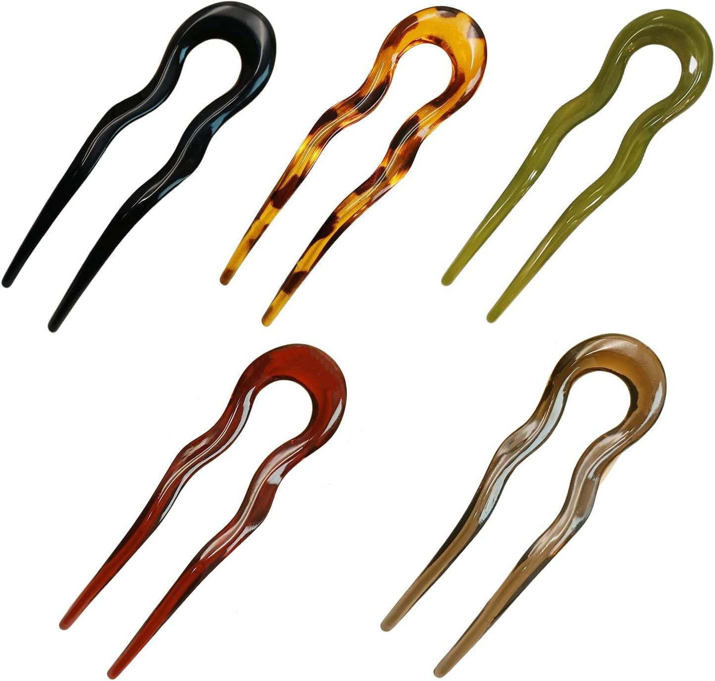 Iirlvior Pack of 5 Vintage U-Shaped Hairpins, Durable Hold Hair-Friendly Elegant Design, Secure Hold for Bun and Updos, Lightweight and Compact for Women and Girls image number 5