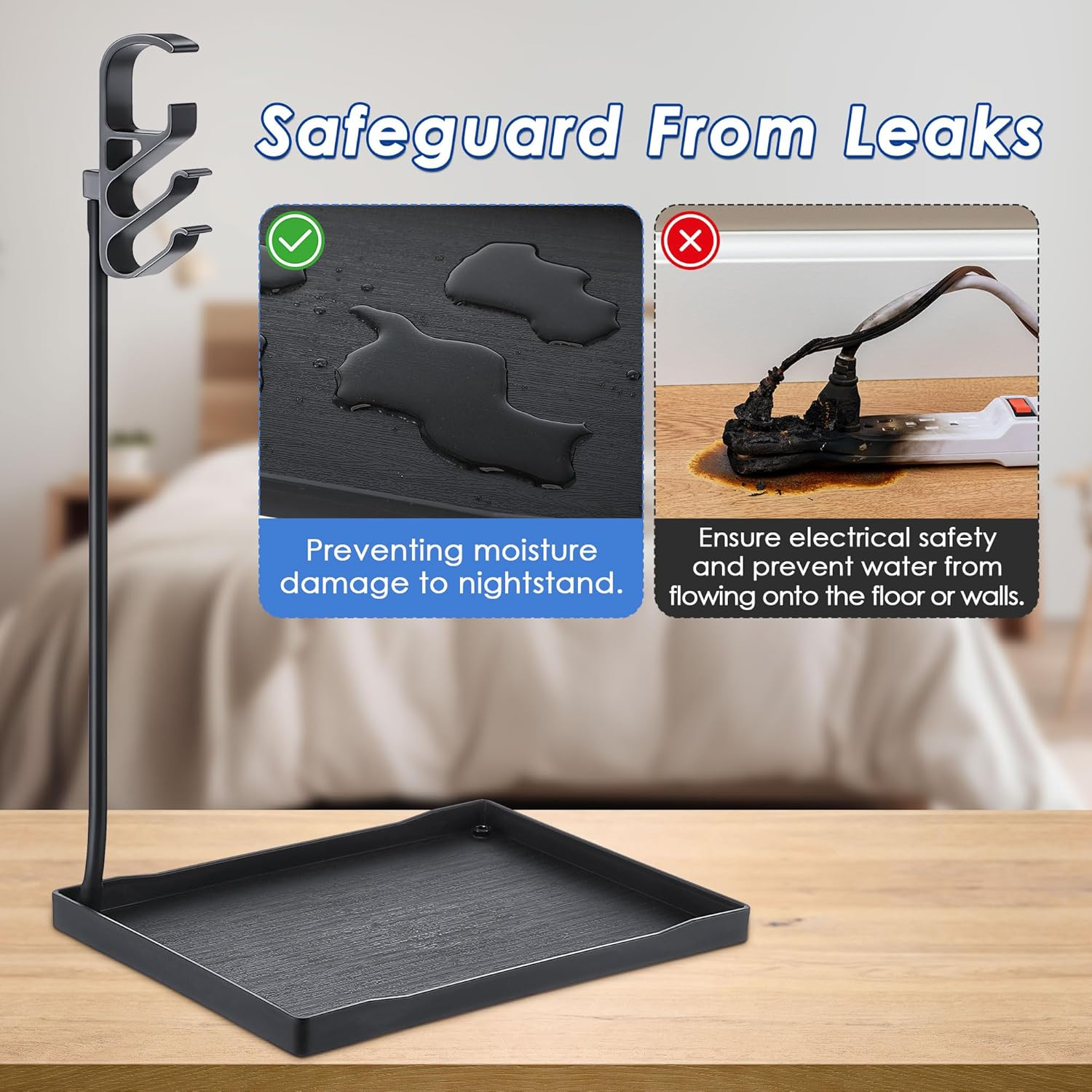 Geiserailie CPAP Hose Holder, Mask and Tube Hanger Mat for CPAP Machine, CPAP Supplies for Bedside Organizer with Hook, CPAP Nightstand Accessories Hose Hook for Women & Man, Travel CPAP Mask Stand image number 6