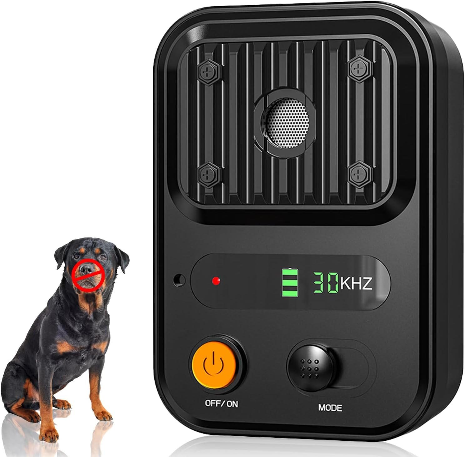 Anti Barking Device for Dogs,Ultrasonic Dog Bark Control Devices,Bark Recognition Silencer,3 Modes Range Deterrent of up to 50 Ft,Rechargeable Waterproof Digital Display,For Indoor and Outdoor(Black1) image number 2