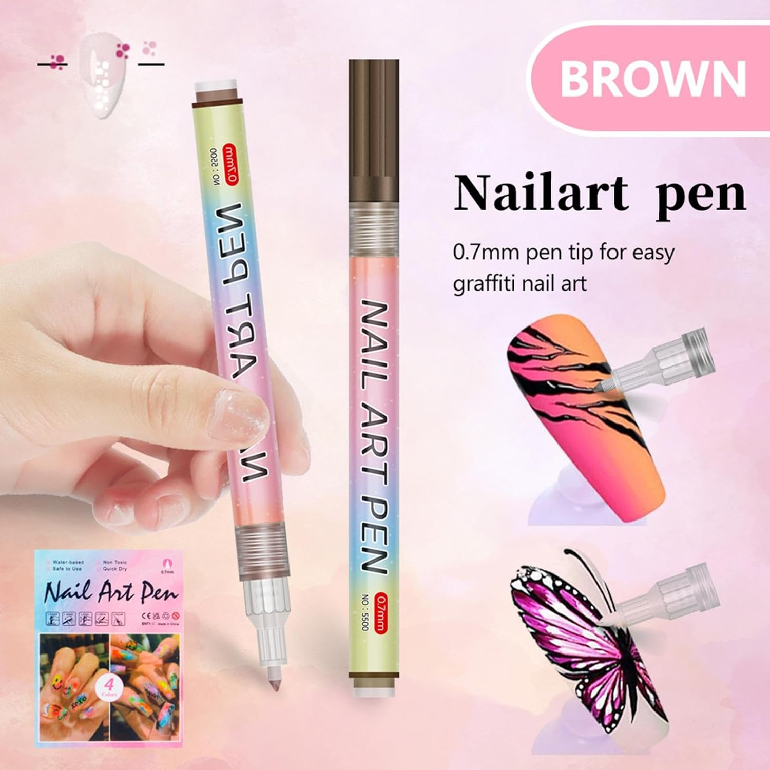 Nail Polish Pens - 12 Colors Pens Acrylic Paint Nail Markers - Fine Tips Drawing Tools, Waterproof Quick Drying Graffiti Tool for Home & Salon Manicure Design