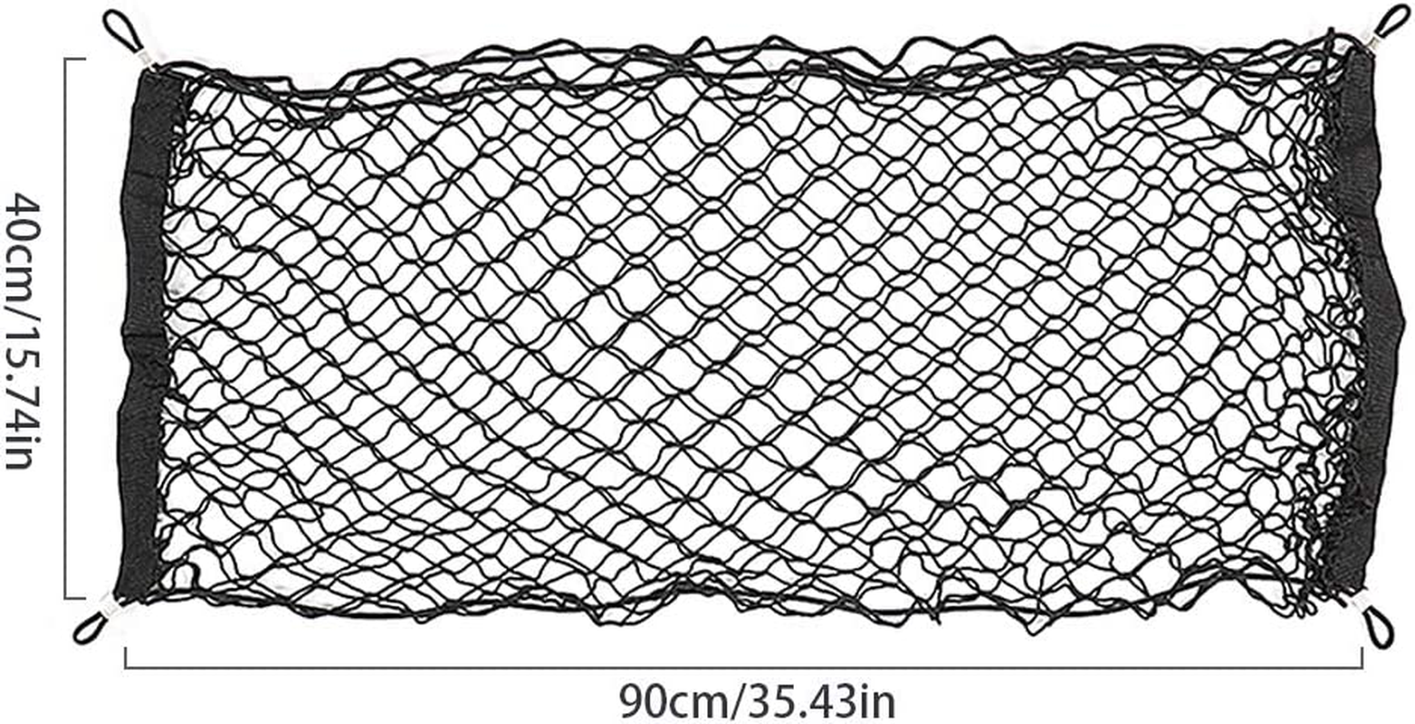 Valuehall Cargo Net 35 X 15 Inch Adjustable Elastic Trunk Net Cargo Trunk Storage Organizer Nylon Mesh Universal Rear Cargo Organizer Cargo Net with Hooks V7075 image number 4